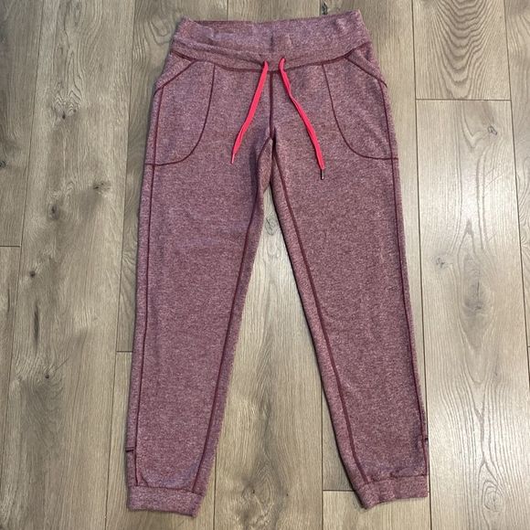 Lululemon Base Runner Jogger Heathered Bordeaux Drama Bon/Bon Sweatpants Size 10 - Picture 2 of 14
